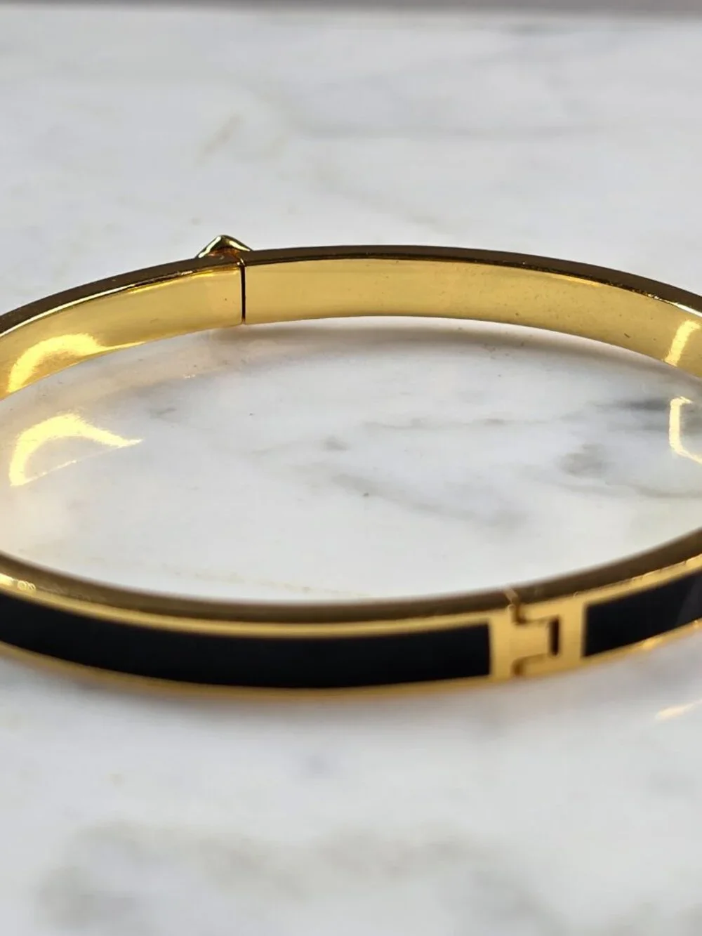 Womens Estate Hear You Kate Spade Gold Tone Enamel Bangle Bracelet E4199
